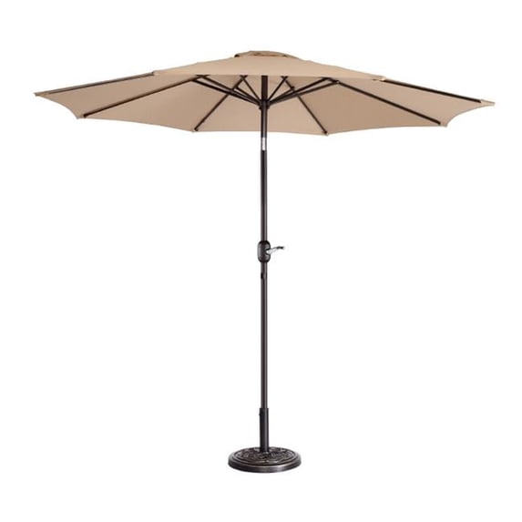 Villacera 83-OUT5442 9 ft. Outdoor Patio Umbrella with 8 Ribs - Beige
