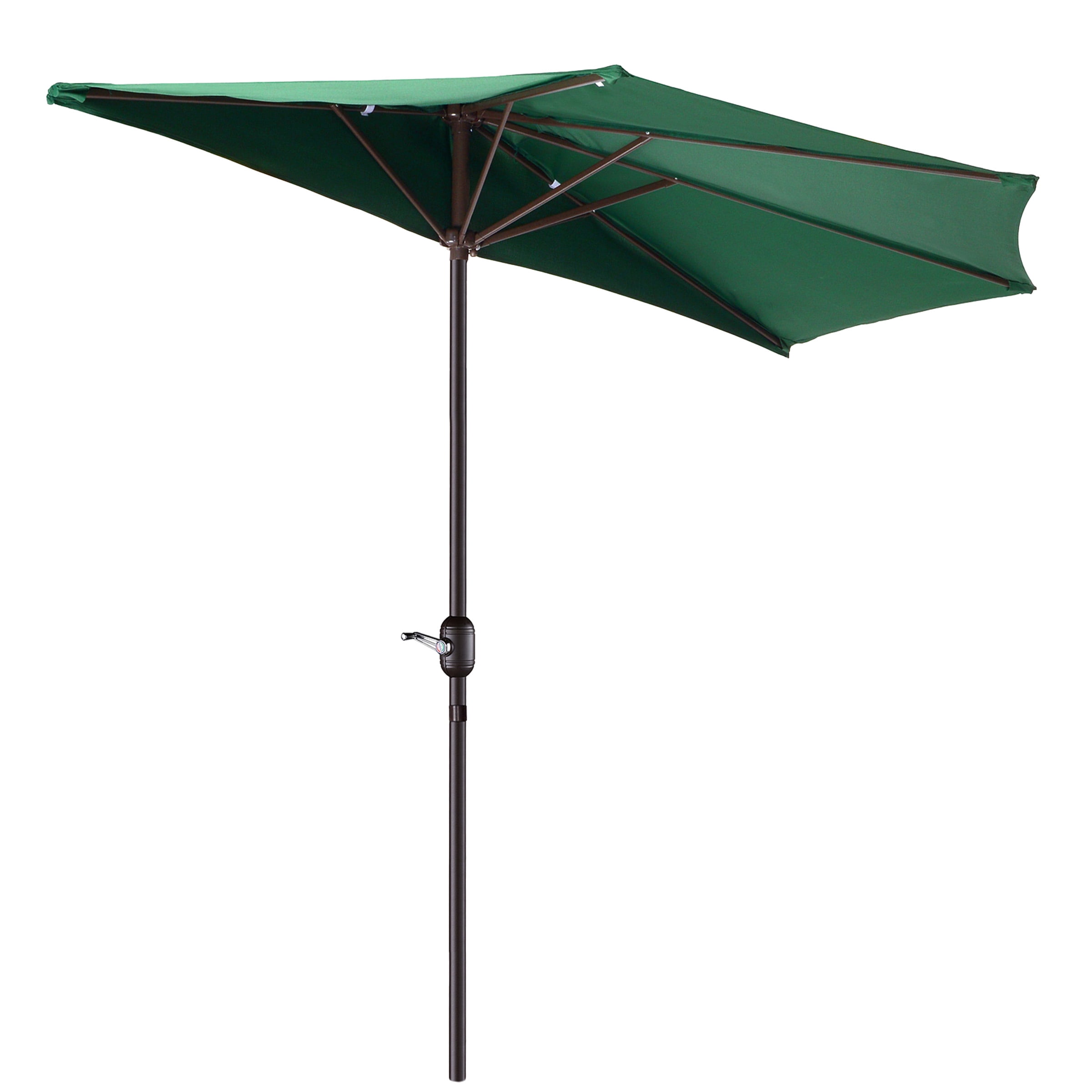 Villacera 9-foot Half Outdoor Patio Umbrella with Easy Hand Crank, Forest Green