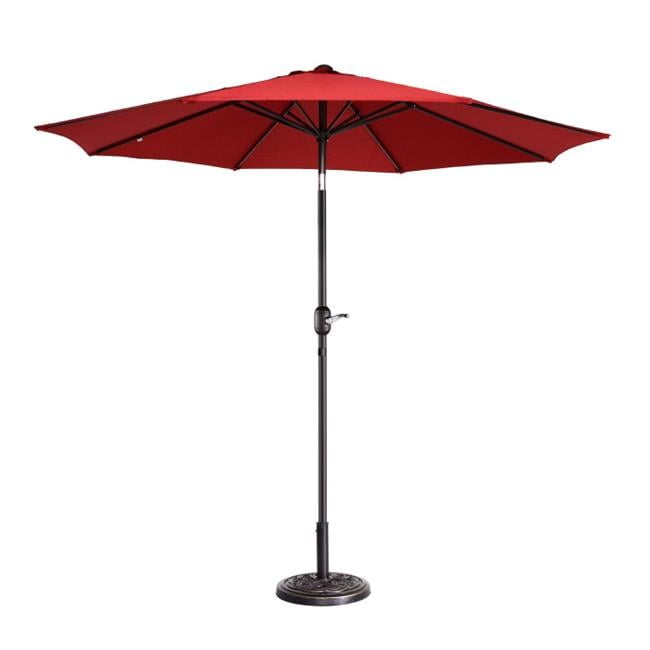 Villacera 9 ft. Outdoor Patio Umbrella with 8 Ribs - Red - Walmart.com