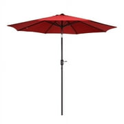 DTX INTL Villacera 9FT Outdoor Patio Umbrella Shade with Auto Tilt, Red