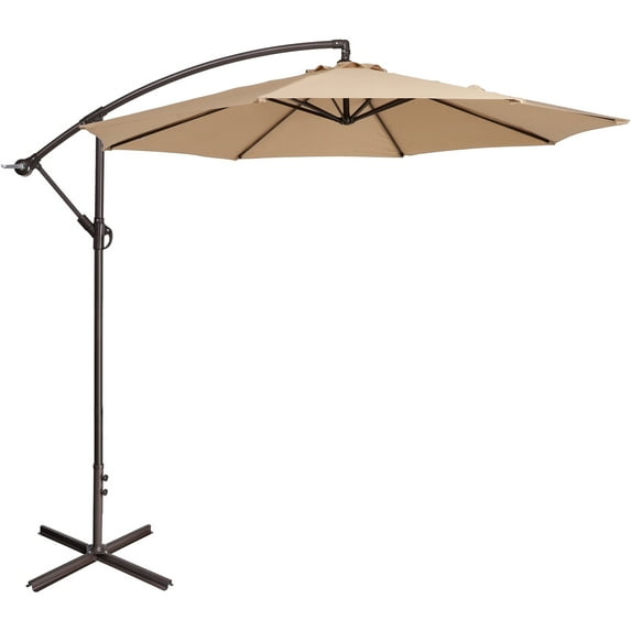 Villacera Cantilever Umbrella - 10FT Offset Outdoor Patio Umbrella with Tilt, Beige