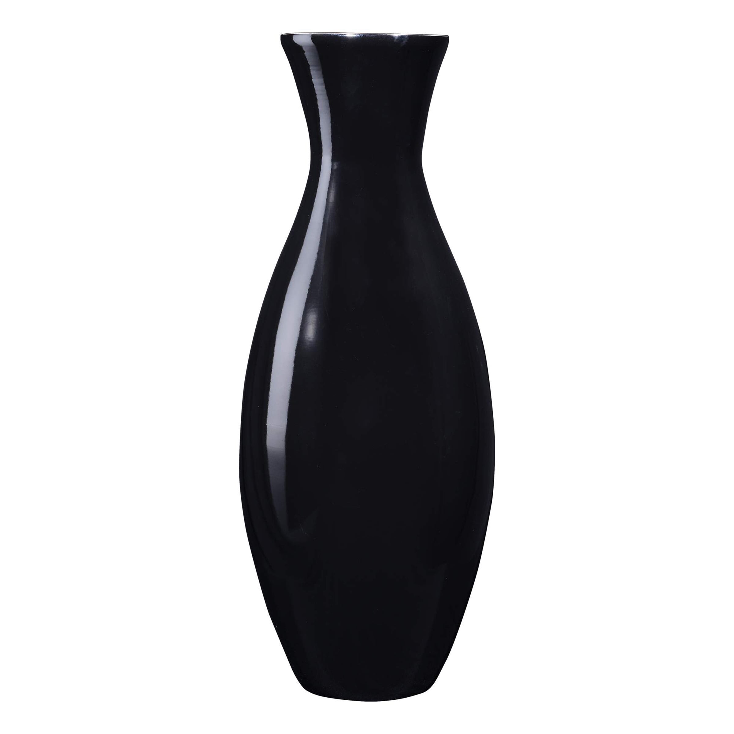 Villacera Handcrafted 20-Inch-Tall Sustainable Bamboo Floor Vase (Black)