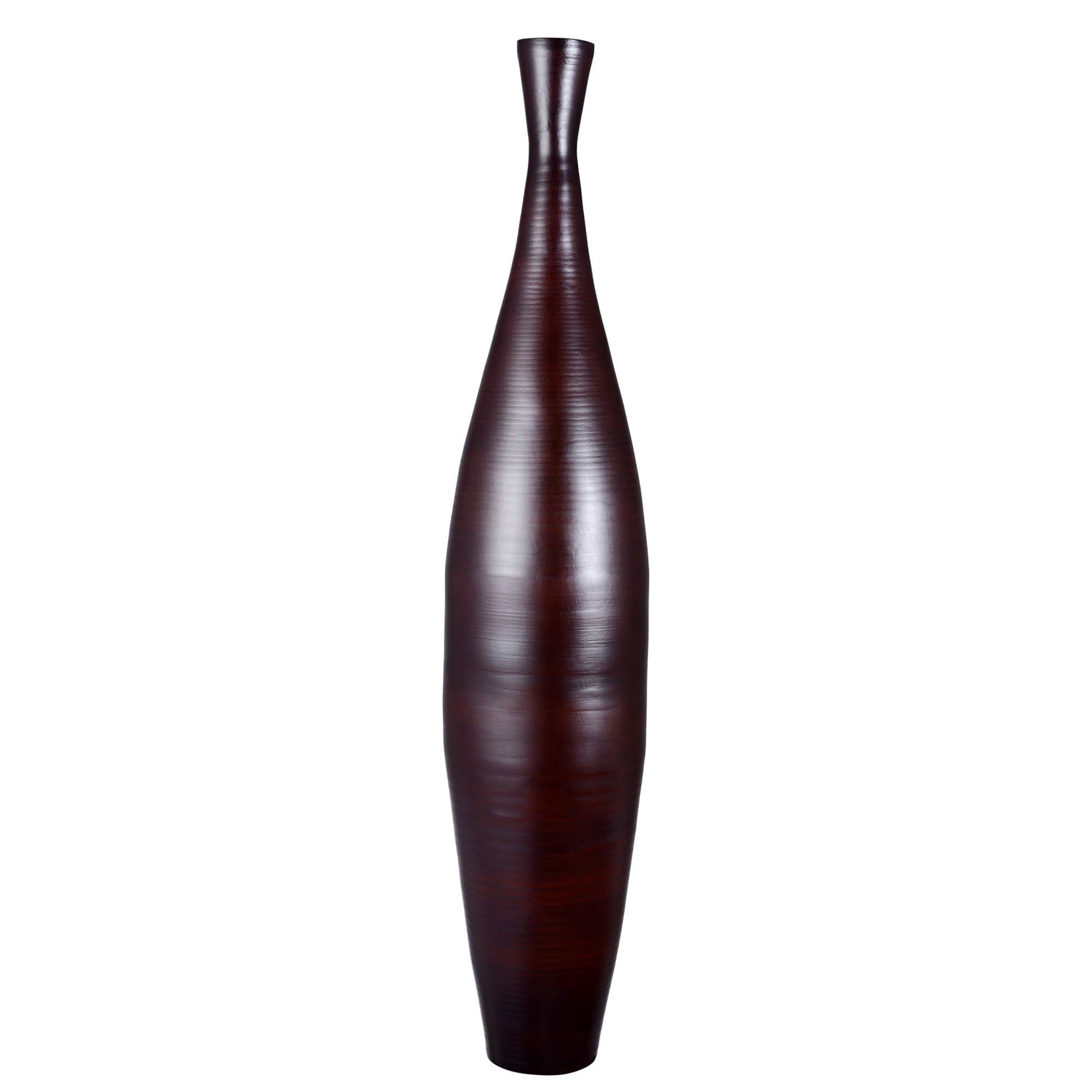 Villacera Handcrafted 35-Inch-Tall Sustainable Bamboo Floor Vase (Brown)