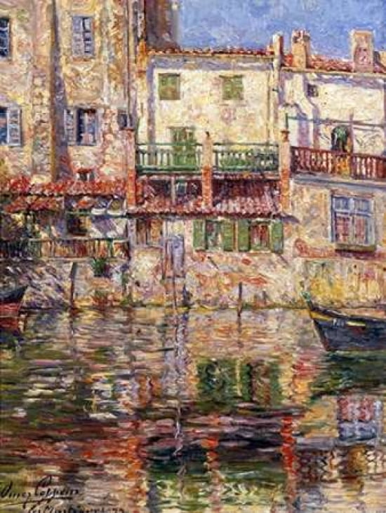 Village Canal Canvas Art - Eaglecrown (18 x 24)