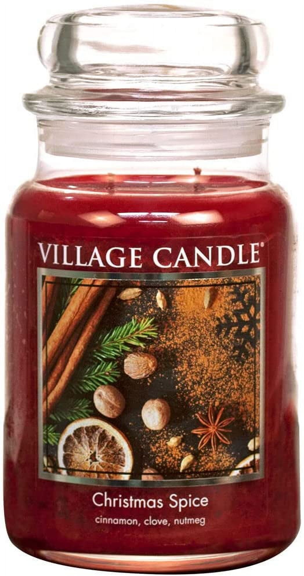 Red Christmas Spice Scented Jar Candle with Clove and Nutmeg
