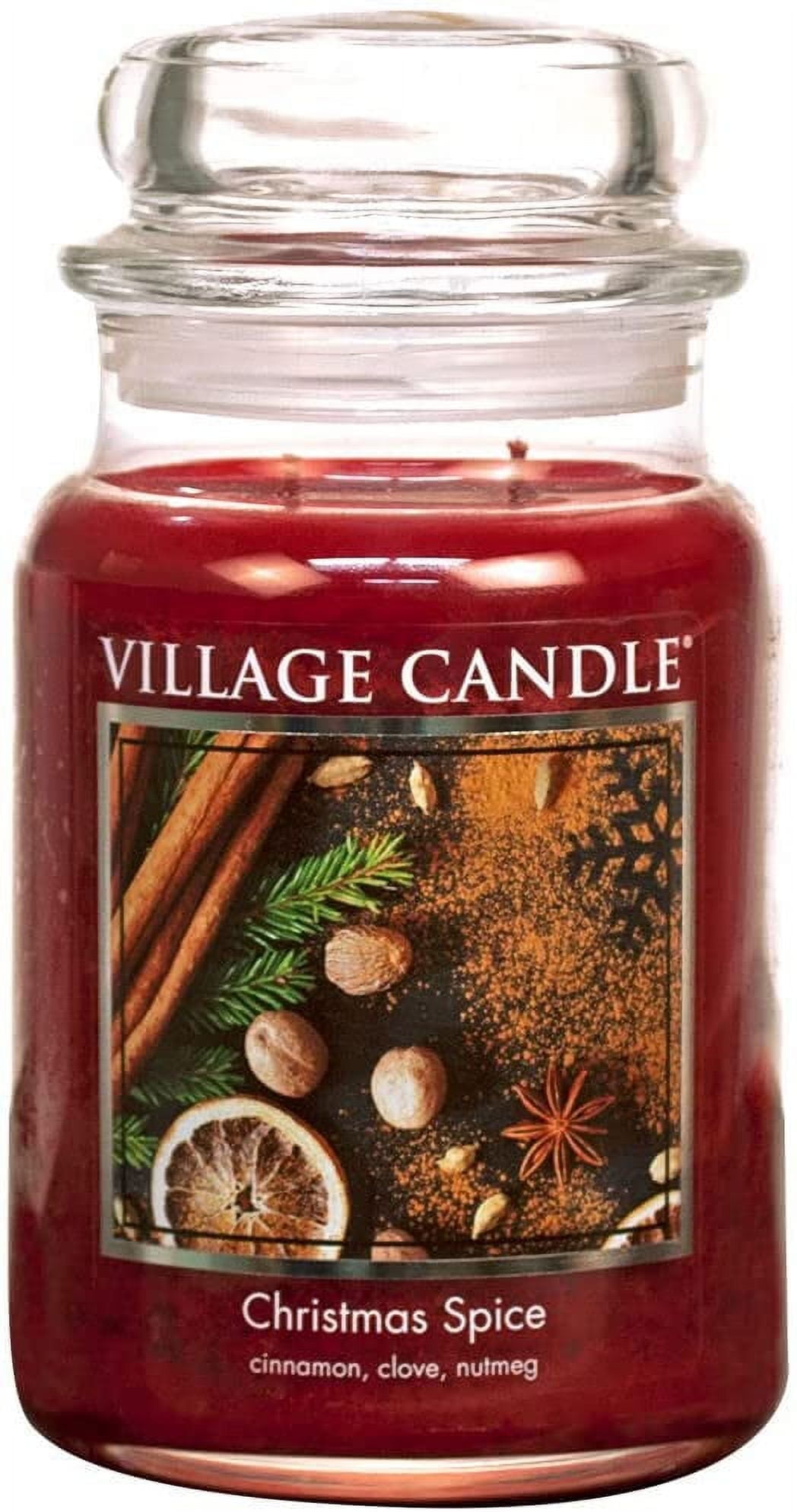 Red Christmas Spice Scented Jar Candle with Clove and Nutmeg