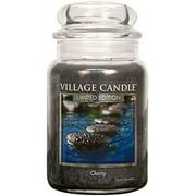 Village Candle Clarity, Large Glass Apothecary Jar Scented Candle, 21.25 Ounces, Black
