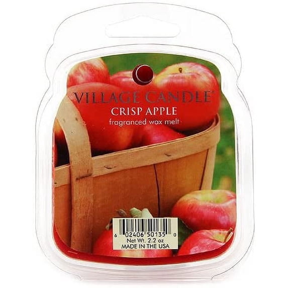Village Candle Crisp Apple, Scented Wax Melt, 2.2 Ounces, Red