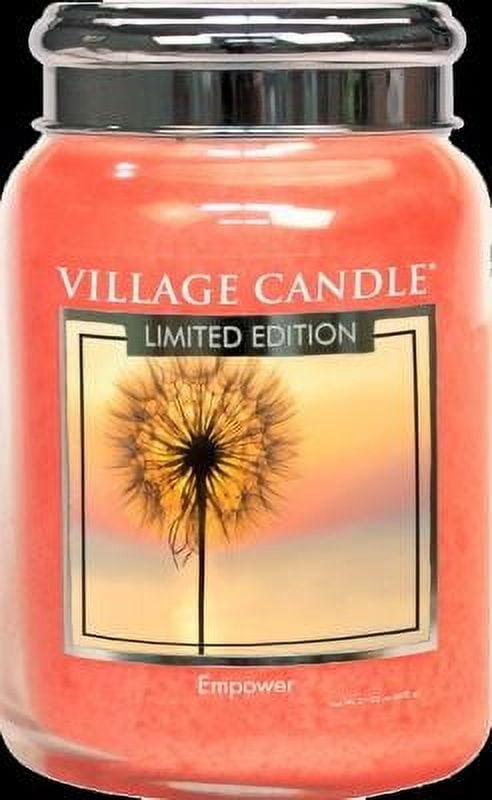 Village Candle Empower, Large Glass Apothecary Jar Scented Candle, 21.25 Ounces, Orange