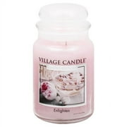 Village Candle Enlighten, Large Glass Apothecary Jar Scented Candle, 21.25 Ounces, Pink