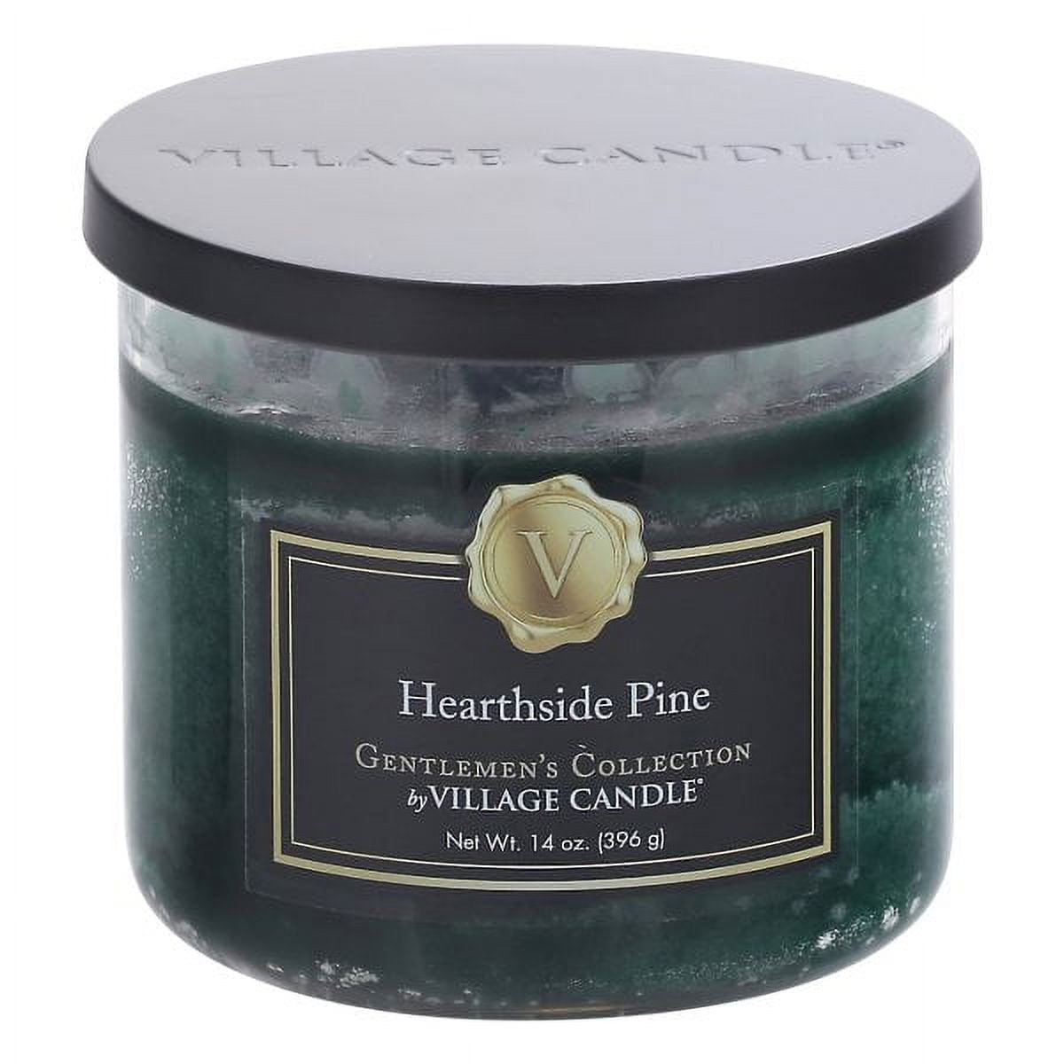 Village Candle Hearthside Pine Medium Bowl Three Wick Candle, 14 Oz, Gentlemen'S Collection, Green