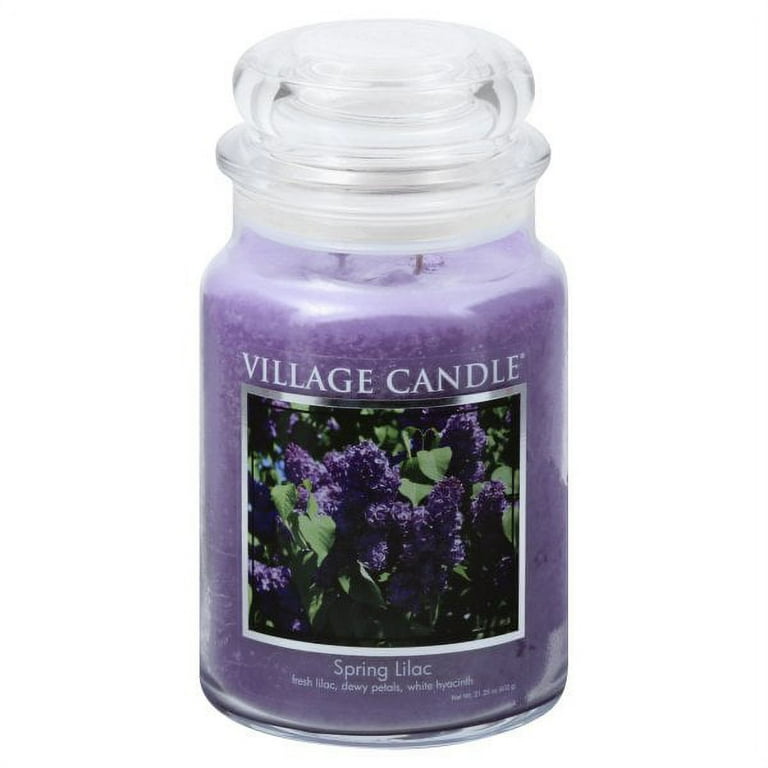 Village Candle Spring Lilac, Large Glass Apothecary Jar Scented