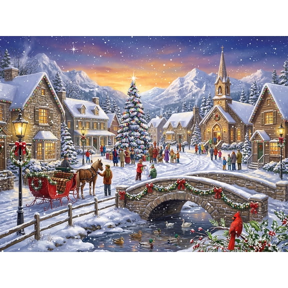 Village Christmas 500 Piece Puzzle for Adults - Vermont Christmas Company