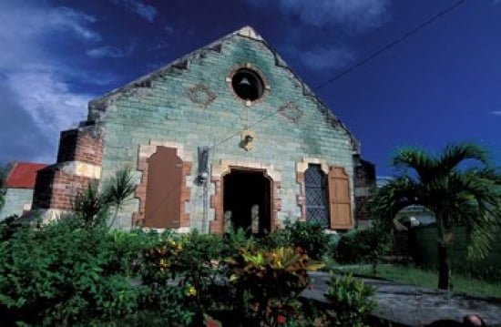 Village Church Antigua Caribbean Canvas Art - Nik Wheeler DanitaDelimont (27 x 18)
