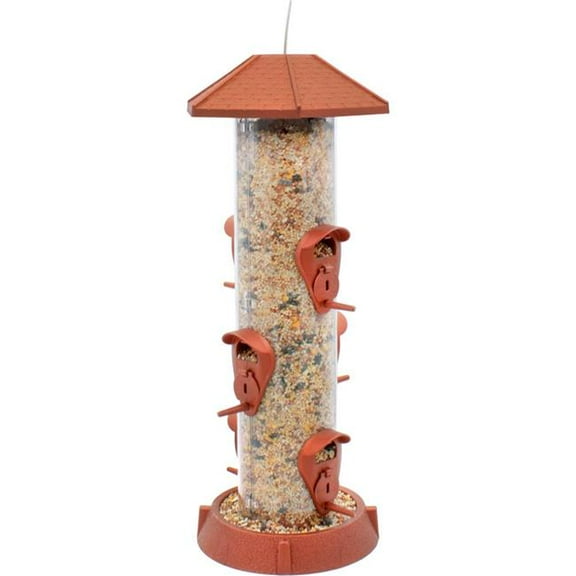 Village Collection 9319 2-In-1 Hinged Port Bird Feeder - Brown - 1.75 lbs - Case of 4