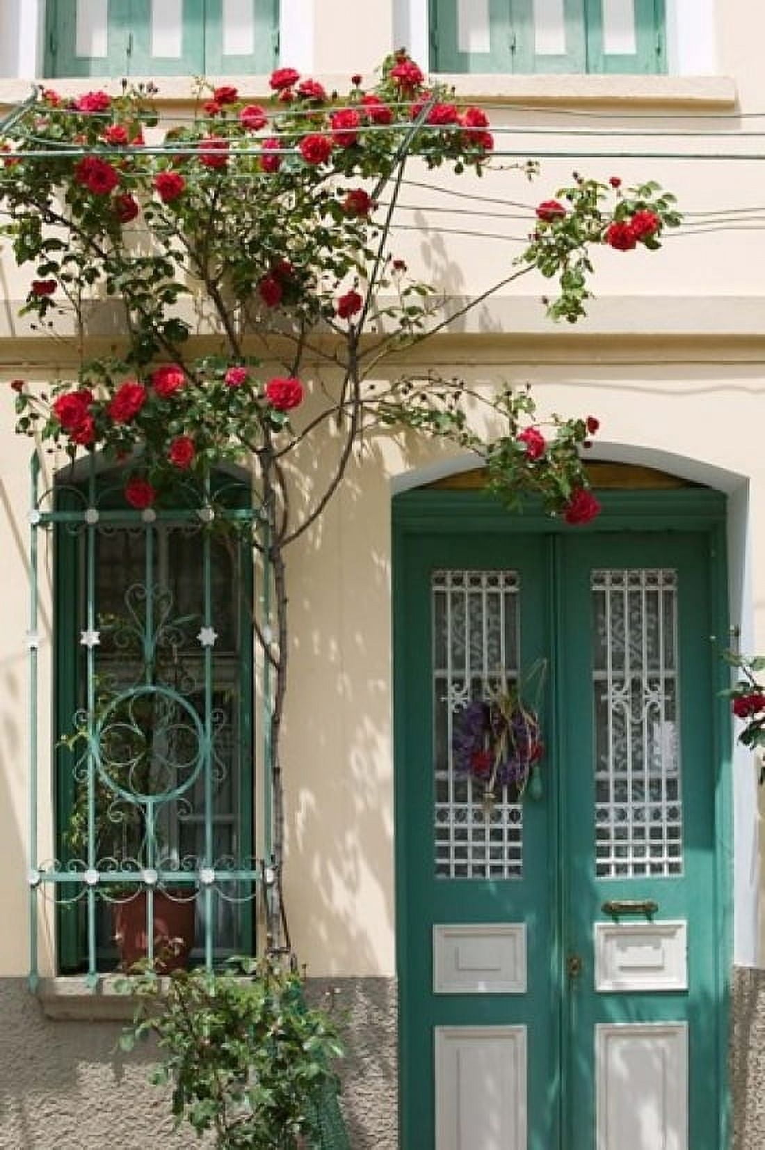 Village Doorway Agiasos Lesvos Mytilini Aegean Islands Greece Canvas Art - Walter Bibikow DanitaDelimont (24 x 36)