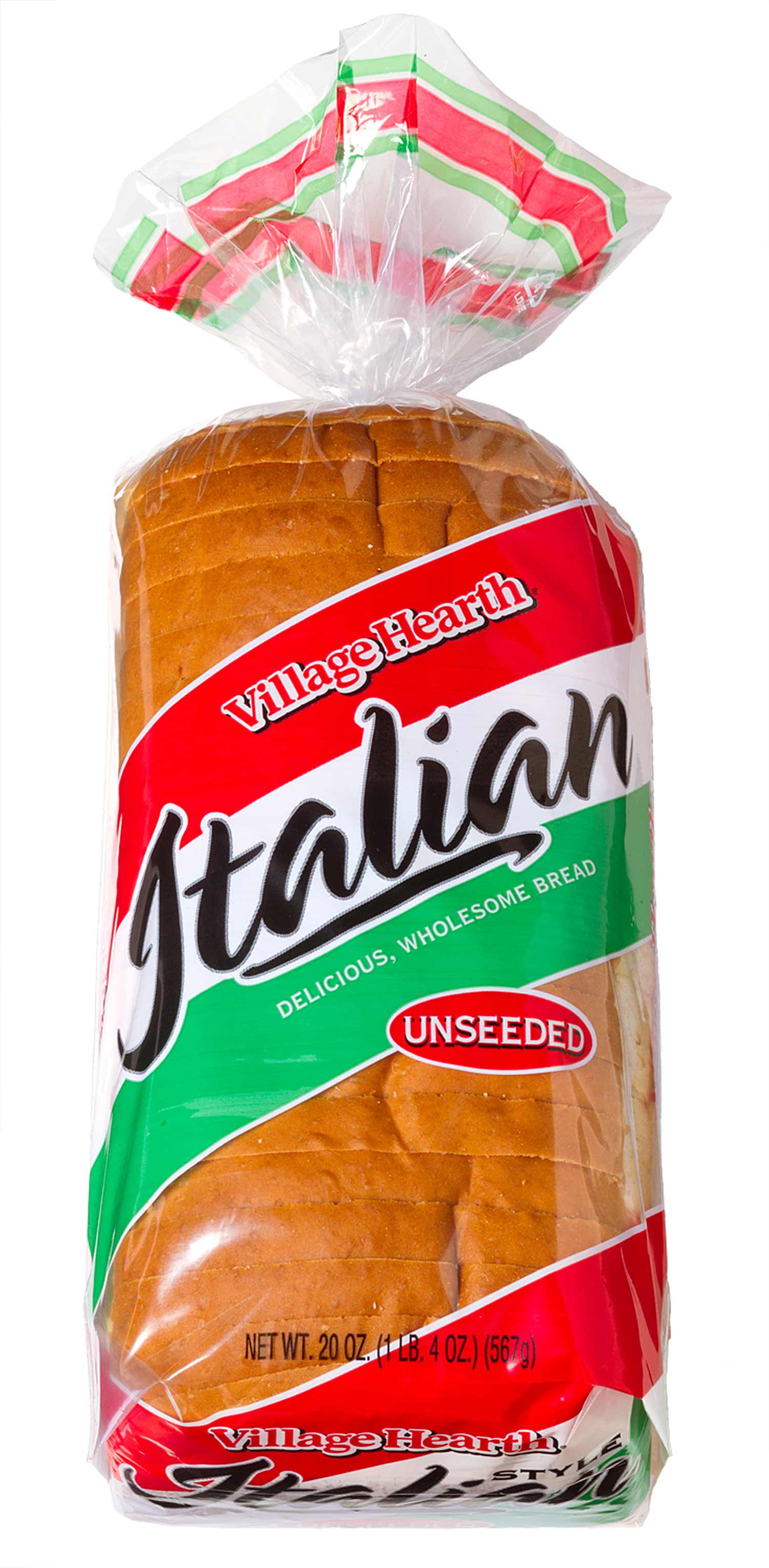 Village Hearth Italian Unseeded Bread Loaf, 20 ounce, 20 Count