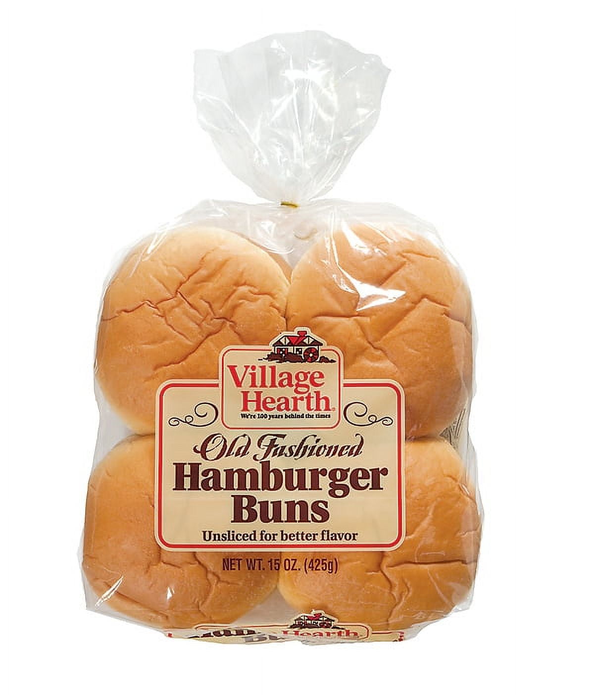 Village Hearth Old Fashioned Hamburger Buns, 15 oz