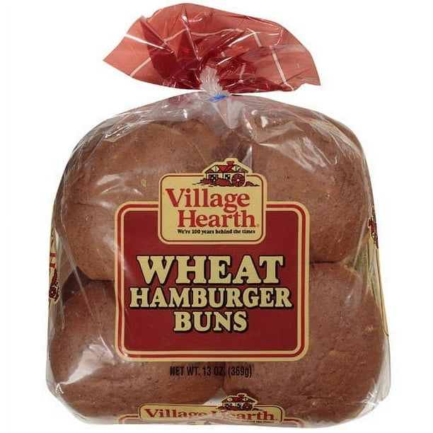 Village Hearth Sliced Hamburger 100% Whole Wheat Buns 8 ea