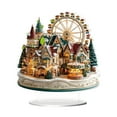thumbnail image 1 of Village House Christmas Party Decorations - 2D Flat Acrylic Christmas House Decorations Indoor Shelf Tabletop Decor, 1 of 5