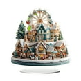 thumbnail image 1 of Village House Christmas Party Decorations - 2D Flat Acrylic Christmas House Decorations Indoor Shelf Tabletop Decor, 1 of 5