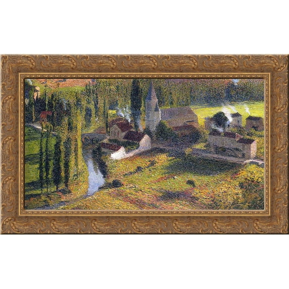 Village Labastide du Vert 24x17 Gold Ornate Wood Framed Canvas Art by Martin, Henri