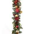 thumbnail image 1 of Village Lighting 9 ft. Pre-Lit LED Garland - Scarlet Hydrangea, 1 of 8
