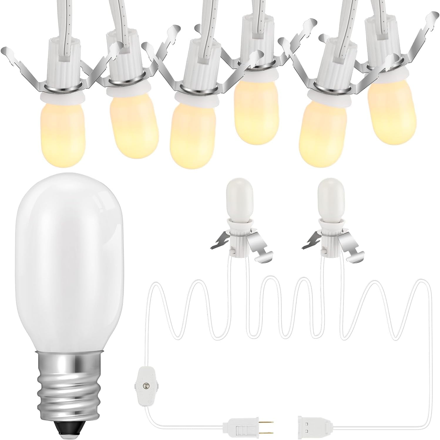 Village Lights Accessory Cord with 2 T20 Bulbs 5.9 ft White Cord with