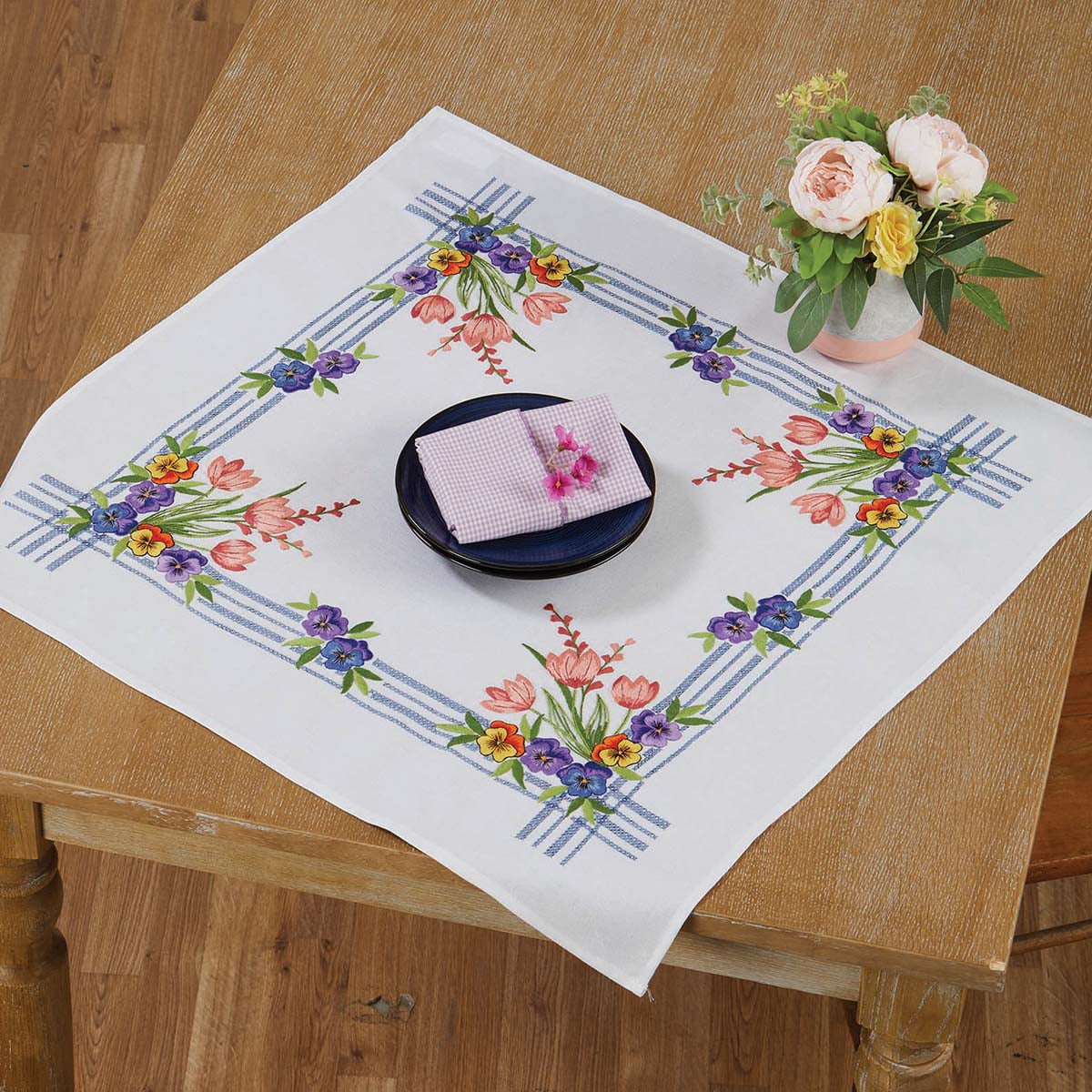 Village Linens™ Spring Table Topper Stamped Cross-Stitch Kit - Walmart.com