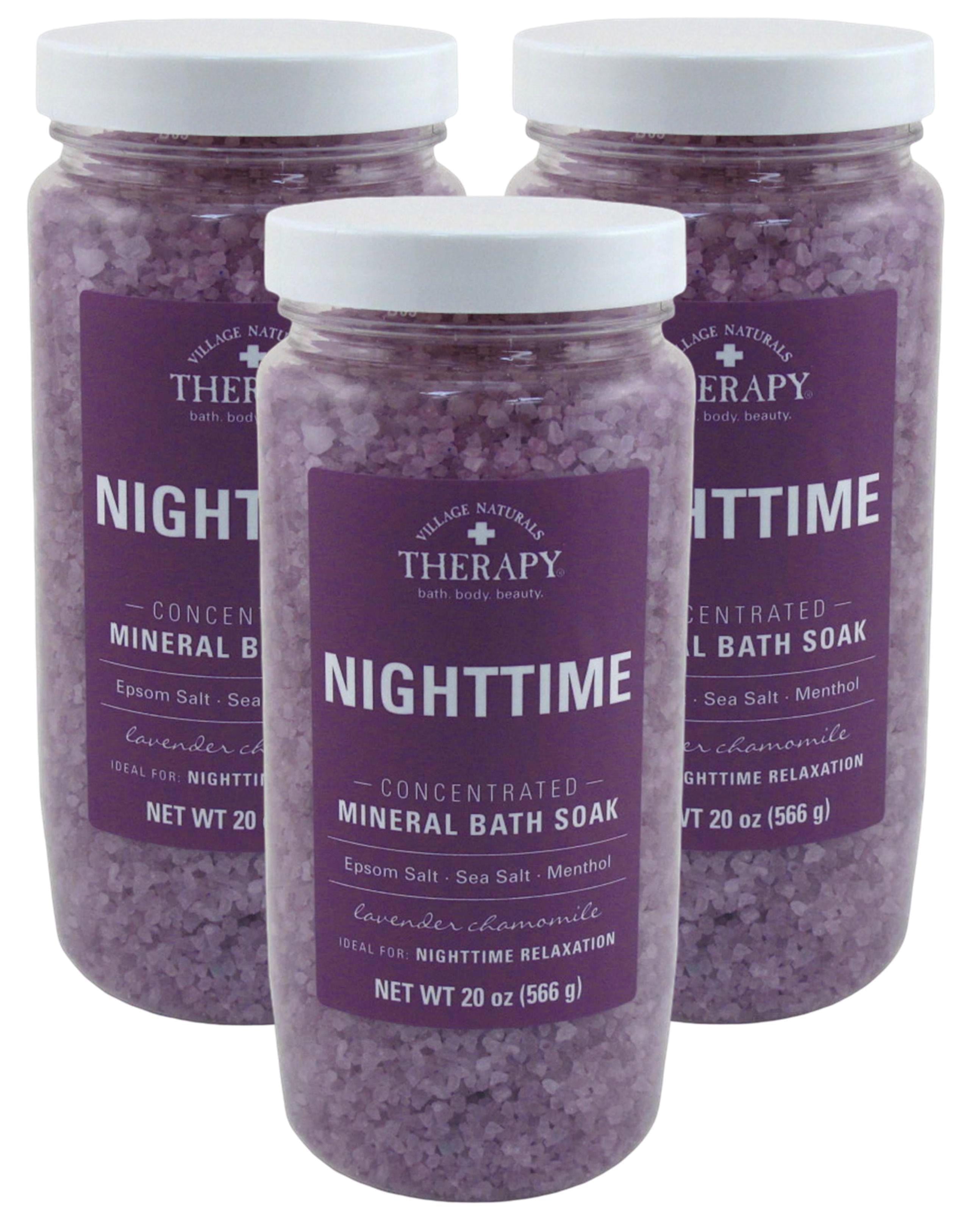 Village Nat. Aches+Pains Night Mineral Bath Soak 20oz (Pack of 3)