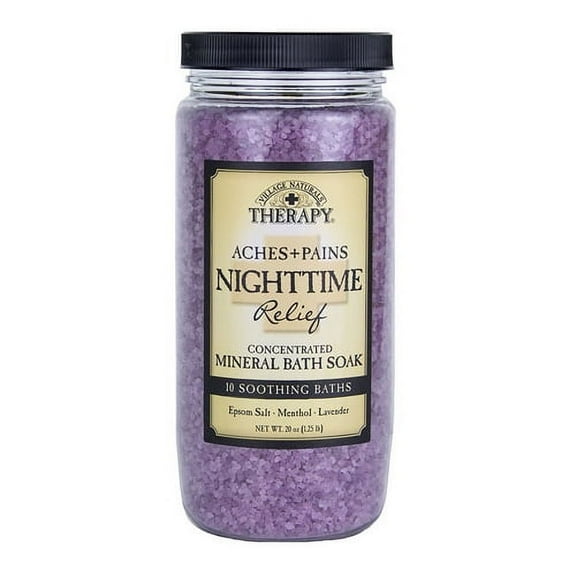 Village Naturals Aches And Pains Nighttime Relief Mineral Bath Soak, 1.38 oz