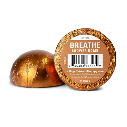 Village Naturals Therapy Breathe Shower Bomb, Eucalyptus & Menthol