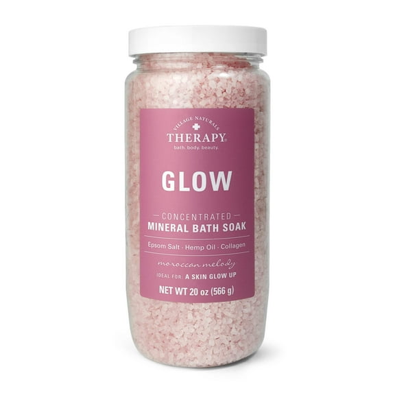 Village Naturals Therapy Glow Concentrated Mineral Bath Soak, Moroccan Melody Scent, 20 oz.