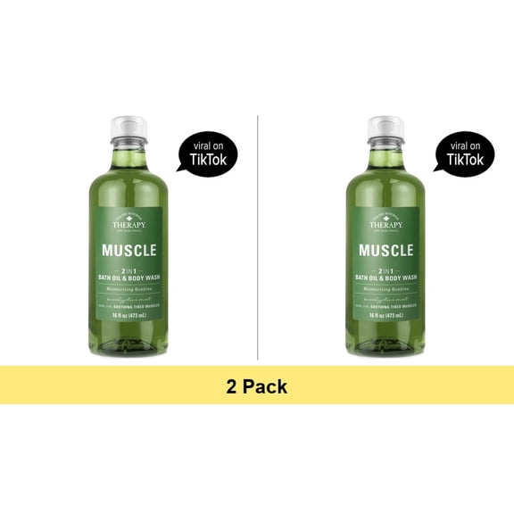 Village Naturals Therapy Muscle Relief Foaming Bath Oil & Body Wash, Eucalyptus Mint, 16 fl. oz. - 2 Pack