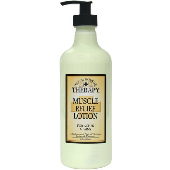 Village Naturals Therapy Muscle Relief Natural Lotion 16 oz (Pack of 4)
