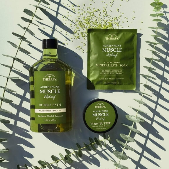 Village Naturals Therapy Muscle Relief Wellness Gift Set, Eucalyptus Mint Scent