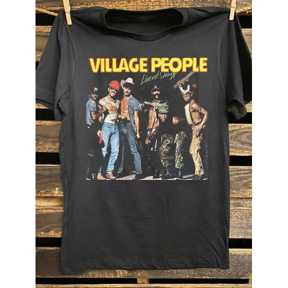 Village People Live and Sleazy LP Unisex Cotton T-Shirt All Size MC143