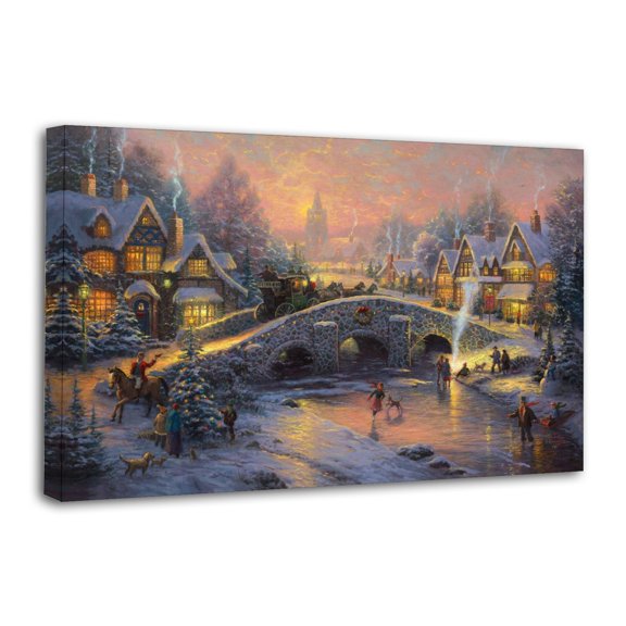 Village Spirit of Christmas Gifts Canvas Painting Poster Wall Art Decorative Picture Prints Modern Decor 16x24inch(40x60cm)