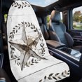 Village Star Car Seat Cover Towel 1 Pack, Leaves Ring Retro White Wood ...