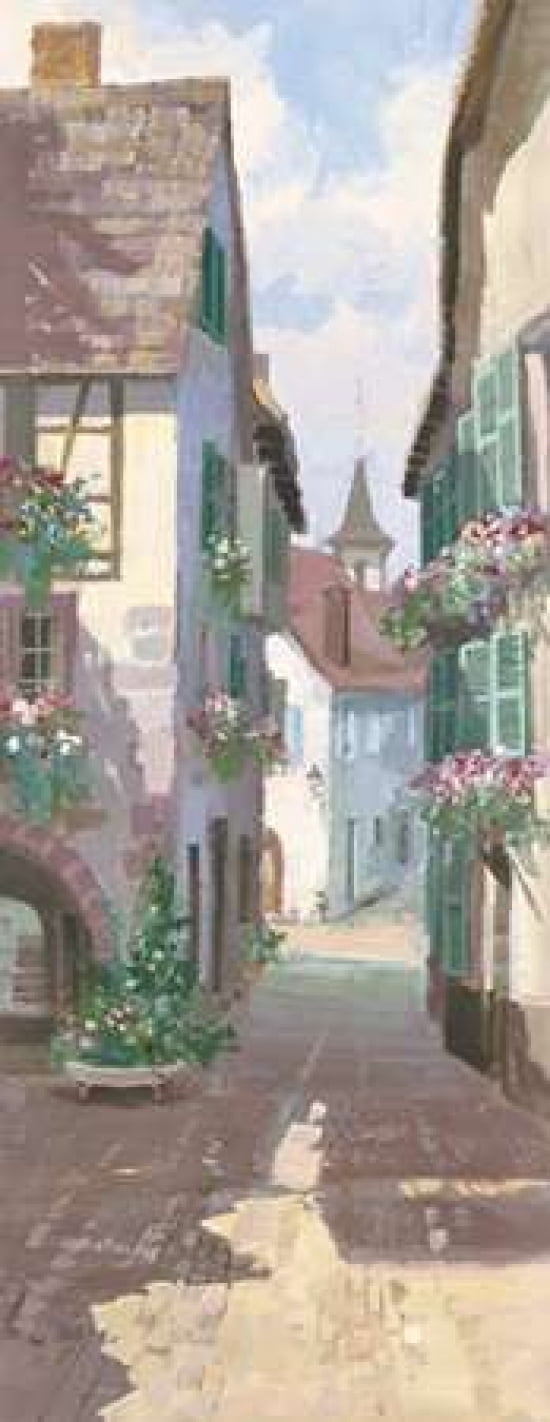 Village Street Canvas Art - Benecke (24 x 48)