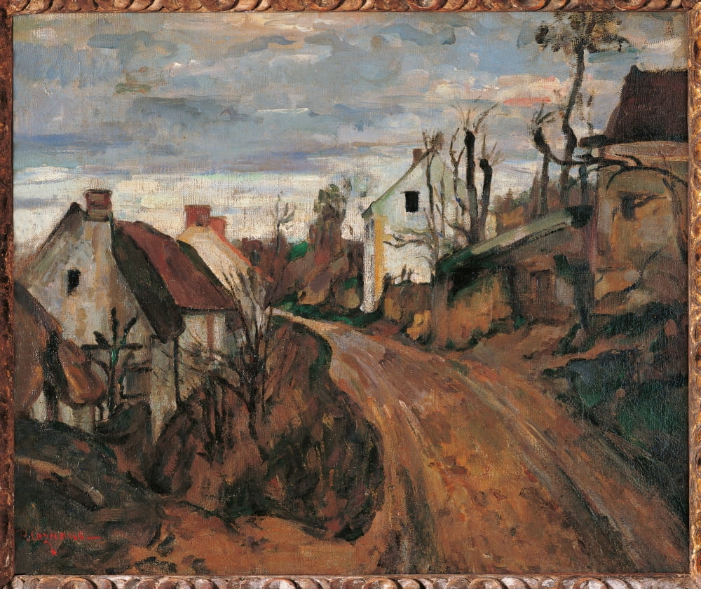 Village Street In Auvers Canvas Art - (36 x 24)