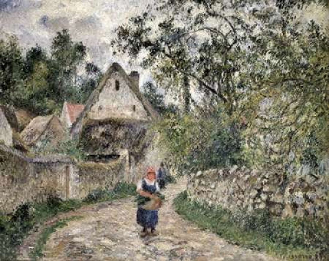 Village Street at Valhermeil Canvas Art - Camille Pissarro (24 x 30)