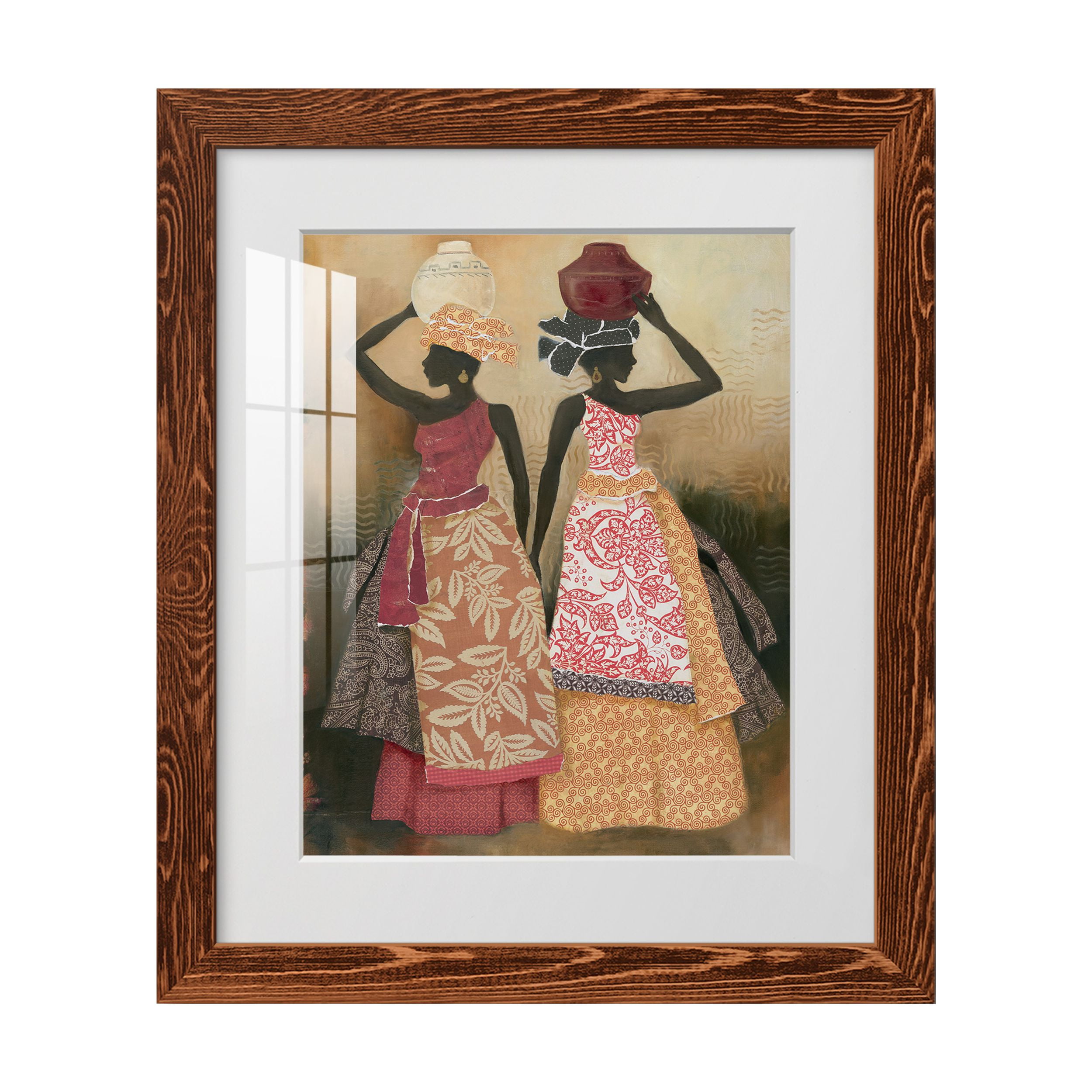 Village Women II - Premium Framed Print - Ready to Hang - 17 x 20 - Maple Frame