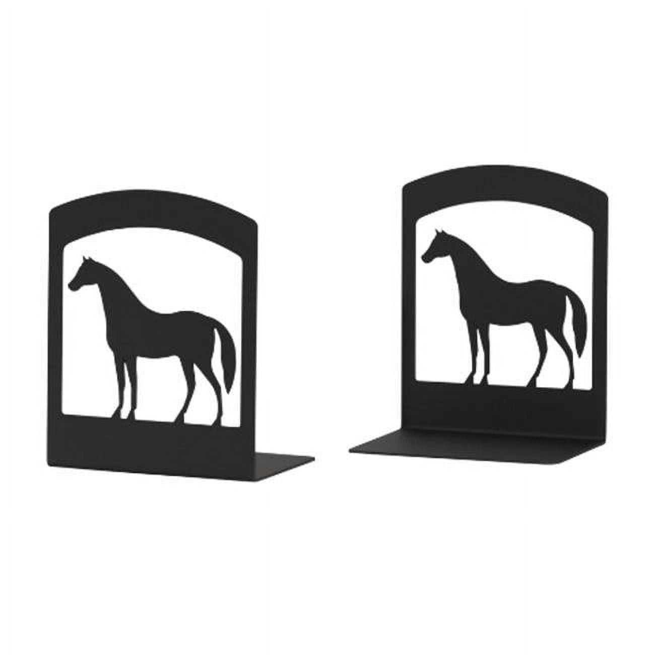 Wrought Iron Horse Bookends Pair - Decorative Home Office Book Holders, Made In USA