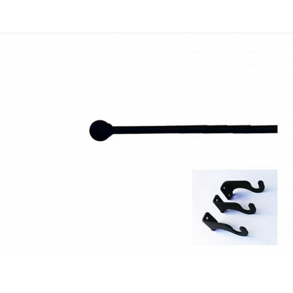 Village Wrought Iron CUR-87-130-S Ball Curtain Rod - XL (Hardware is INCLUDED)