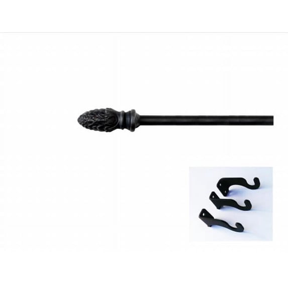 Village Wrought Iron CUR-138-35-S Remington Curtain Rod - SM (Hardware is INCLUDED)