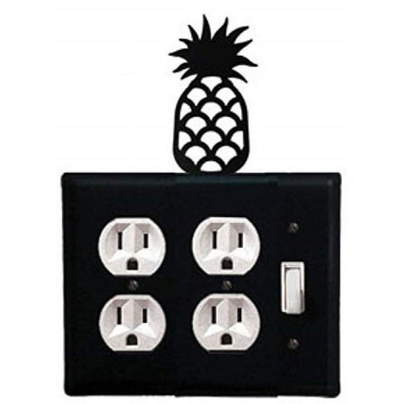Pineapple - Double Outlet and Single Switch Cover