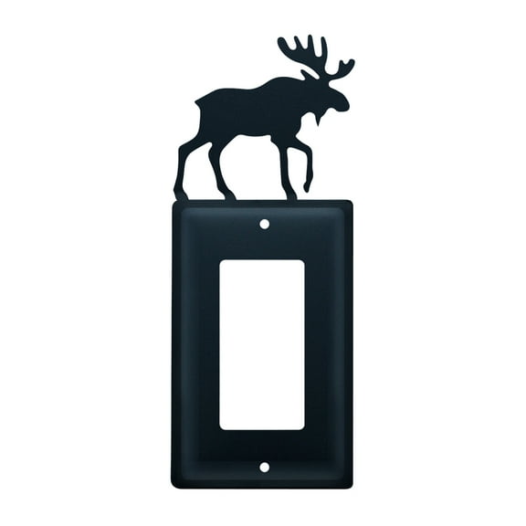Village Wrought Iron Metal Moose - Single GFI Cover
