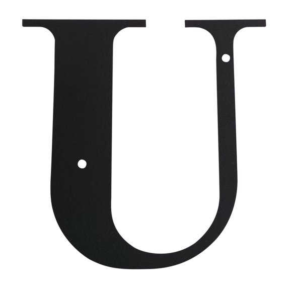 Village Wrought Iron LET-U House Plaque Letter U - Black