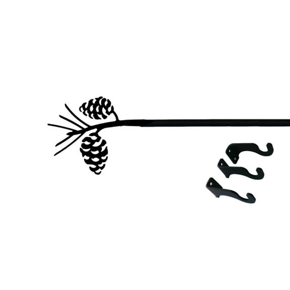 Village Wrought Iron Pinecone Curtain Rod - Large Hardware Included